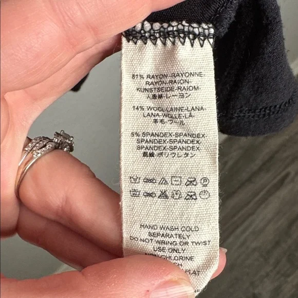 Free People We The Free Dolman Mock Turtleneck Sweater Top Tunic Black Sz Small - Picture 5 of 6